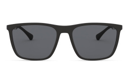 Emporio Armani Rectangle Sunglasses in Rubber Black – Product Photo 1