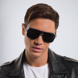 BALMAIN O.R. Unisex Aviator Sunglasses in Silver – Product Photo 3