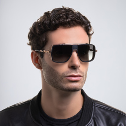 Shop BALMAIN O.R. Unisex Aviator Sunglasses in Black online.