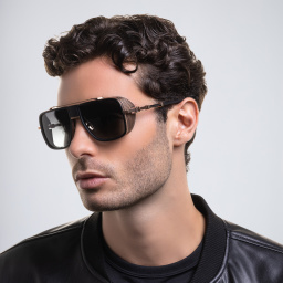 Shop BALMAIN O.R. Unisex Aviator Sunglasses in Black online.