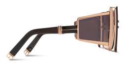 Shop BALMAIN Wonder Boy Unisex Wide Mask Sunglasses in Rose Gold online.