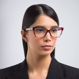 Shop GUCCI Wide Cat-Eye Eyeglasses in Red online.