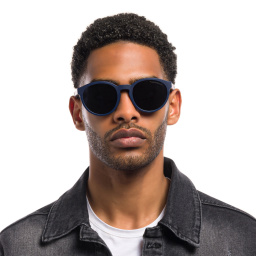 Shop Emporio Armani Panthos Eyeglasses in Matte Blue online.