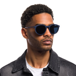 Shop Emporio Armani Panthos Eyeglasses in Matte Blue online.