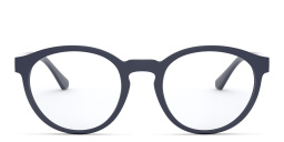 Shop Emporio Armani Panthos Eyeglasses in Matte Blue online.