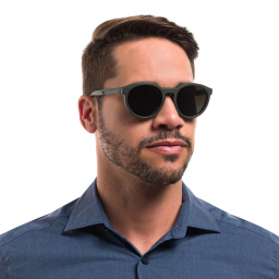 Shop Emporio Armani Panthos Eyeglasses in Matte Black online.