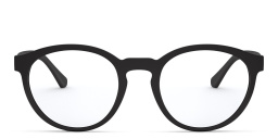 Shop Emporio Armani Panthos Eyeglasses in Matte Black online.