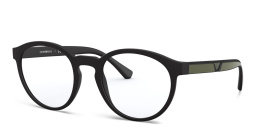 Shop Emporio Armani Panthos Eyeglasses in Matte Black online.