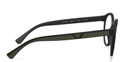 Shop Emporio Armani Panthos Eyeglasses in Matte Black online.