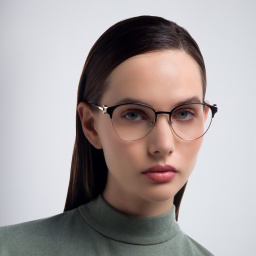 BVLGARI Round Eyeglasses in Pink Gold/Black – Product Photo 5
