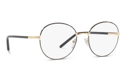 PRADA Round Eyeglasses in Pale Gold/Black – Product Photo 1