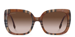 BURBERRY Oversized Square Sunglasses in Brown Check – Product Photo 1