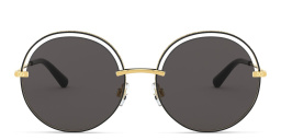 نظارة شمسية دائرية كبيرة من دولتشي آند غابانا بلون ذهبي - صورة المنتج 1