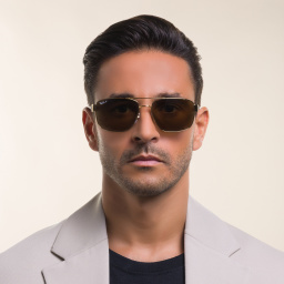 Shop Ray-Ban Irregular Sunglasses in Gold online.