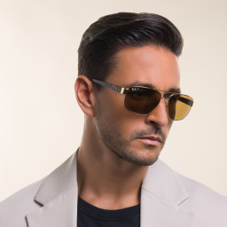 Shop Ray-Ban Irregular Sunglasses in Gold online.