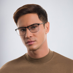 GIORGIO ARMANI Rectangle Eyeglasses in Matte Black – Product Photo 5