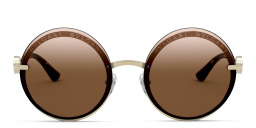 نظارة شمسية دائرية بدون إطار من بولغري بلون ذهبي فاتح - صورة المنتج 1