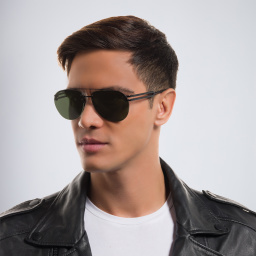 نظارة شمسية أفياتور كبيرة من بولغري بلون أسود مطفي - صورة المنتج 6