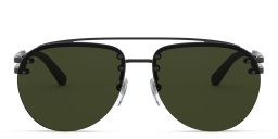 BVLGARI Wide Aviator Sunglasses in Matte Black – Product Photo 1