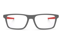 Oakley Port Bow Rectangle Eyeglasses in Satin Light Steel – Product Photo 1