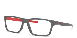 Shop Oakley Wide Rectangle Eyeglasses in Satin Light Steel online.