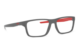 Shop Oakley Wide Rectangle Eyeglasses in Satin Light Steel online.