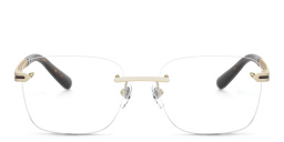 Shop BVLGARI Rimless Rectangle Eyeglasses in Matte Pale Gold online.