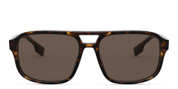 نظارة شمسية مربعة من بربري بلون هافان داكن - صورة المنتج 1