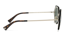 Shop VALENTINO Wide Sunglasses in Black online.