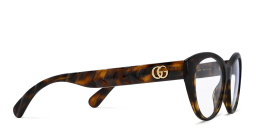 GUCCI Wide Cat Eye Eyeglasses in Havana – Product Photo 3