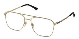 Shop GUCCI Wide Aviator Eyeglasses in Gold online.