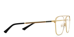 Shop GUCCI Wide Aviator Eyeglasses in Gold online.