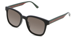 Shop GUCCI Rectangle Sunglasses in Black online.