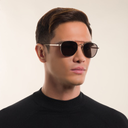 Cartier Signature 'C'de Cartier Aviator Sunglasses in Gold – Product Photo 6