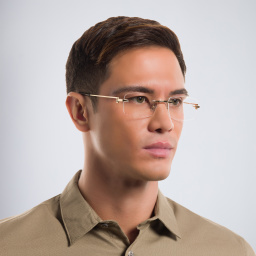 Cartier Première de Cartier Rimless Wide Eyeglasses in Gold – Product Photo 6