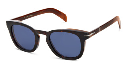 Shop DAVID BECKHAM Square Sunglasses in Dark Havana Brown online.