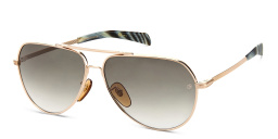 DAVID BECKHAM Wide Aviator Sunglasses in Gold Horn – Product Photo 2