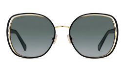 JIMMY CHOO Dodie/S Wide Round Sunglasses in Black Gold – Product Photo 1