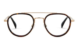 DAVID BECKHAM Round Eyeglasses in Havana Gold – Product Photo 1