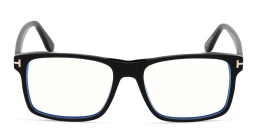Shop TOM FORD Rectangle Eyeglasses in Shiny Black online.