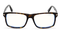 Shop TOM FORD Rectangle Eyeglasses in Dark Havana online.