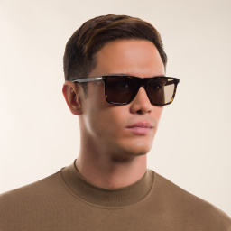 TOM FORD Sugar Beach Unisex Rimless Rectangle Sunglasses in Havana – Product Photo 6