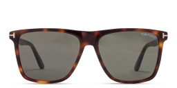 TOM FORD Sugar Beach Unisex Rimless Rectangle Sunglasses in Havana – Product Photo 1