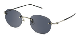 Shop MONTBLANC Round Sunglasses in Silver online.