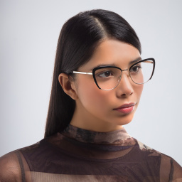 EYE'M Wide Cat Eye Eyeglasses in Black – Product Photo 5