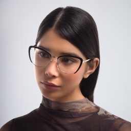 EYE'M Wide Cat Eye Eyeglasses in Black – Product Photo 6