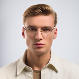 EYE'M Round Eyeglasses in Gold – Product Photo 5