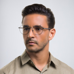 EYE'M Round Eyeglasses in Gunmetal – Product Photo 6