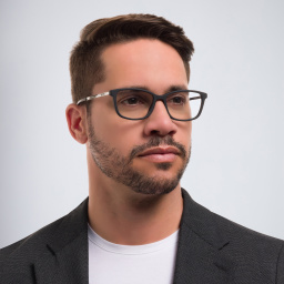 EYE'M Rectangle Eyeglasses in Black – Product Photo 5