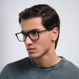 EYE'M Square Eyeglasses in Black – Product Photo 6